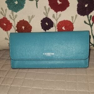 Coach Turquoise Slim Wallet